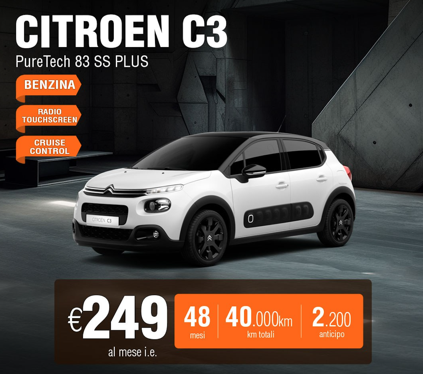 Citroën C3 249 noleggio a lungo termine - Shop Auto Rent