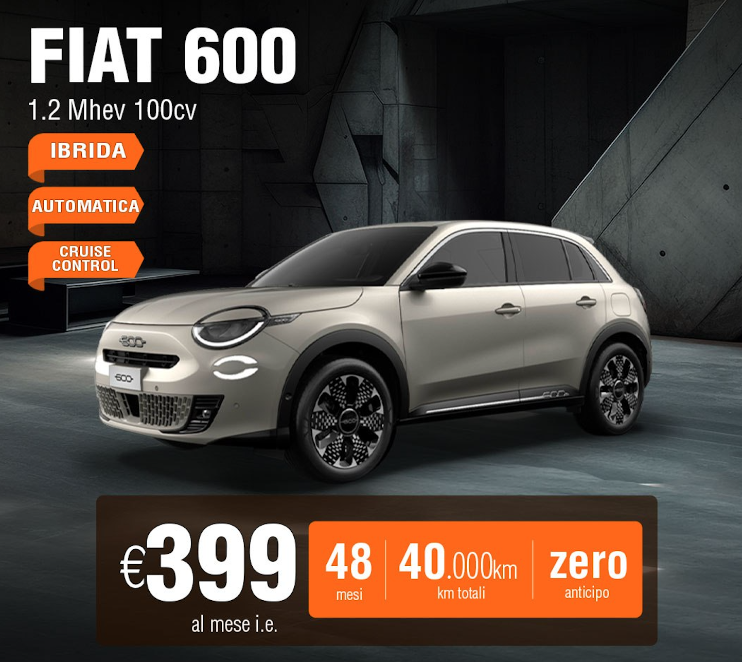 Fiat 600 399 noleggio a lungo termine - Shop Auto Rent