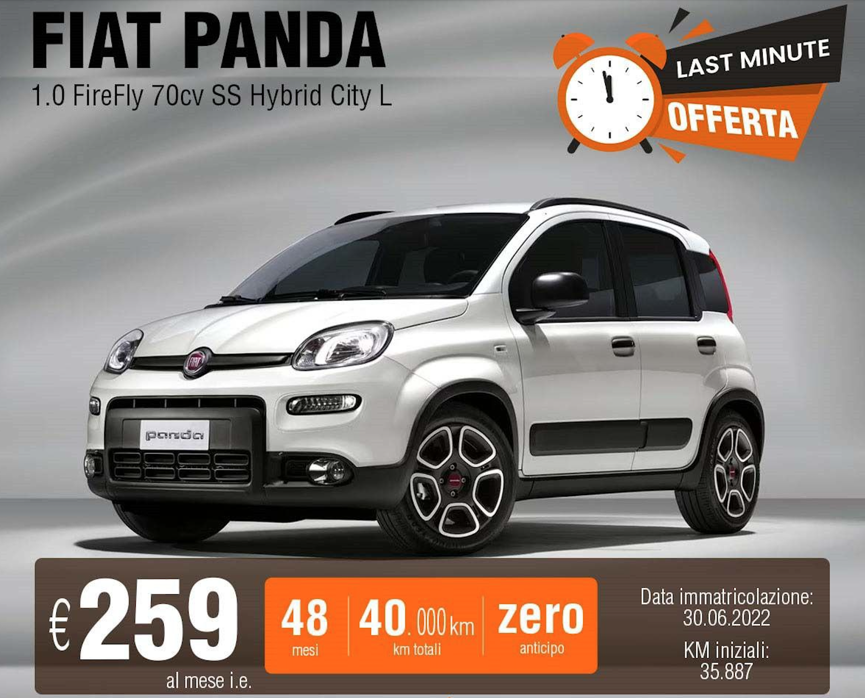 Fiat Panda 259 noleggio a lungo termine - Shop Auto Rent